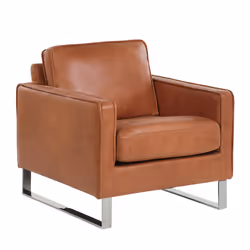 Faux Leather Armchair Golden Brown VIND