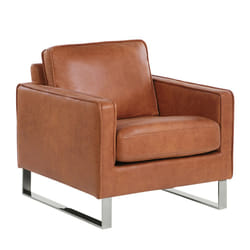 Faux Leather Armchair Golden Brown VIND