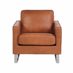 Faux Leather Armchair Golden Brown VIND