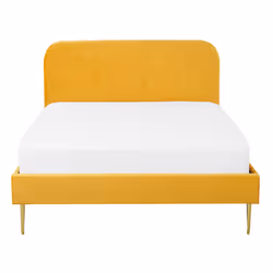 Bed Velvet FLAYAT 140 x 200 cm (EU Double) Yellow