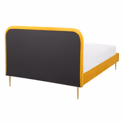 Bed Velvet FLAYAT 140 x 200 cm (EU Double) Yellow - Additional view 4