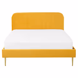 Bed Velvet FLAYAT 160 x 200 cm (EU King Size) Yellow