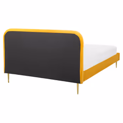 Bed Velvet FLAYAT 160 x 200 cm (EU King Size) Yellow - Additional view 4