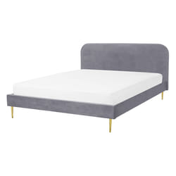 Bed Velvet FLAYAT 140 x 200 cm (EU Double) Grey