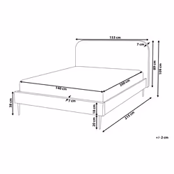Bed Velvet FLAYAT 140 x 200 cm (EU Double) Grey