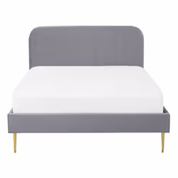 Bed Velvet FLAYAT 140 x 200 cm (EU Double) Grey