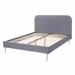 Bed Velvet FLAYAT 140 x 200 cm (EU Double) Grey - Additional view 5