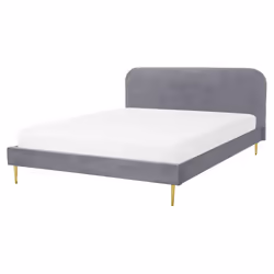 Bed Velvet FLAYAT 160 x 200 cm (EU King Size) Grey
