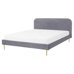 Bed Velvet FLAYAT 160 x 200 cm (EU King Size) Grey