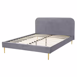 Bed Velvet FLAYAT 160 x 200 cm (EU King Size) Grey - Additional view 5