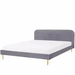 Bed Velvet FLAYAT 180 x 200 cm (EU Super King) Grey