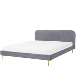 Bed Velvet FLAYAT 180 x 200 cm (EU Super King) Grey