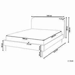 Bed Velvet FLAYAT 180 x 200 cm (EU Super King) Grey