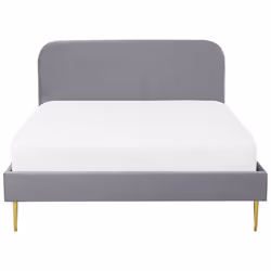 Bed Velvet FLAYAT 180 x 200 cm (EU Super King) Grey