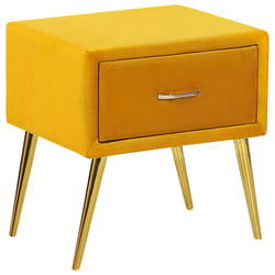 1 Drawer Bedside Table FLAYAT Velvet Mustard