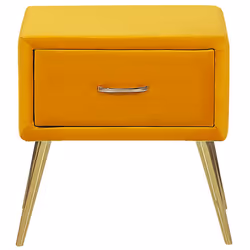 1 Drawer Bedside Table FLAYAT Velvet Mustard