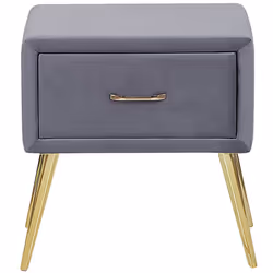 1 Drawer Bedside Table FLAYAT Velvet Grey