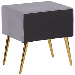 1 Drawer Bedside Table FLAYAT Velvet Grey - Additional view 4