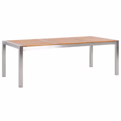 Garden Dining Table GROSSETO 220 cm 100 cm Eucalyptus Wood Brown