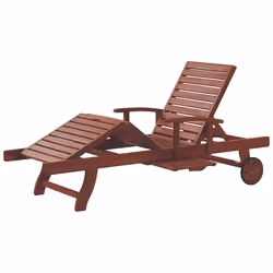 Sun Lounger TOSCANA Reclining Acacia Wood Dark Brown