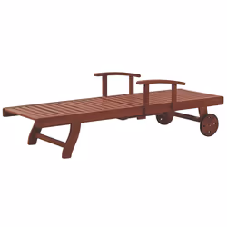 Sun Lounger TOSCANA Reclining Acacia Wood Dark Brown - Additional view 4