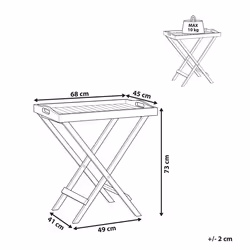 Garden Side Table TOSCANA Acacia Wood Dark Brown