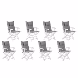 Set of 8 Outdoor Seat/Back Cushions Grey MAUI