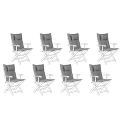 Set of 8 Outdoor Seat/Back Cushions Grey MAUI