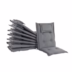 Set of 8 Outdoor Seat/Back Cushions Grey MAUI
