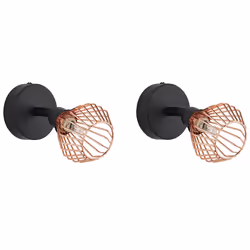 Set of 2 Spotlight Lamps VOLGA Adjustable Metal Black