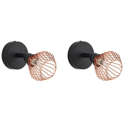 Set of 2 Spotlight Lamps VOLGA Adjustable Metal Black