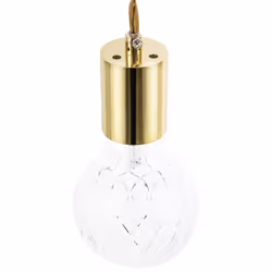 Set of 2 Glass Pendant Lamps Gold ANZA