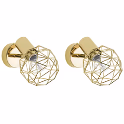 Set of 2 Spotlight Lamps CHENAB Adjustable Metal Gold