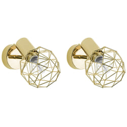 Set of 2 Spotlight Lamps CHENAB Adjustable Metal Gold