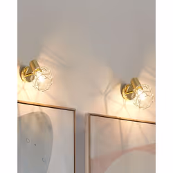 Set of 2 Spotlight Lamps CHENAB Adjustable Metal Gold