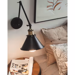 Set of 2 Wall Lamps NARVA Adjustable Metal Black