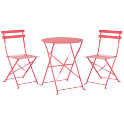 Bistro Set Folding FIORI Metal Red