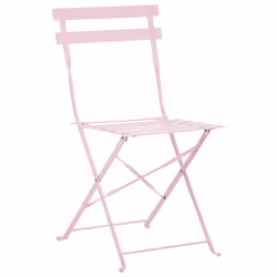 Bistro Set Folding FIORI Metal Pastel Pink