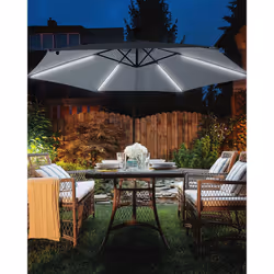 Cantilever Parasol LED 285 cm CORVAL Graphite Grey