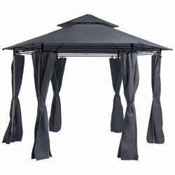Gazebo PORTEL Metal 350 cm 350 cm Graphite Grey