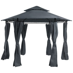 Gazebo PORTEL Metal 350 cm 350 cm Graphite Grey