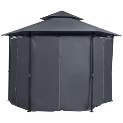 Gazebo PORTEL Metal 350 cm 350 cm Graphite Grey