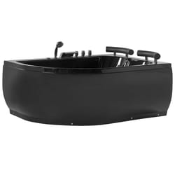 Corner Hot Tub with LED PARADISO Left Hand 1580 x 1130 mm Black