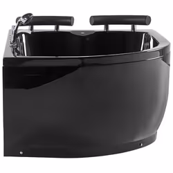 Corner Hot Tub with LED PARADISO Left Hand 1580 x 1130 mm Black