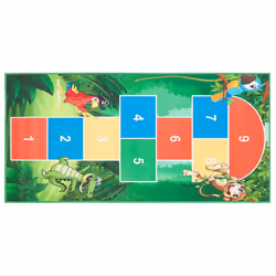 Kids Rug Hopscotch Print 80 x 150 cm Green BABADAG