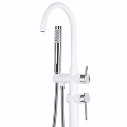 Freestanding Bathtub Faucet TUGELA White/ Silver - Additional view 2