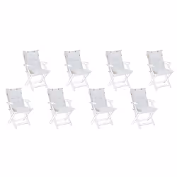 Set of 8 Back/Seat Cushions MAUI 40 x 54 cm Off-White