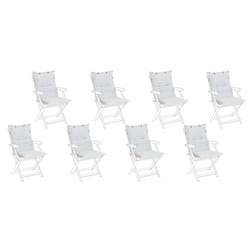 Set of 8 Back/Seat Cushions MAUI 40 x 54 cm Off-White