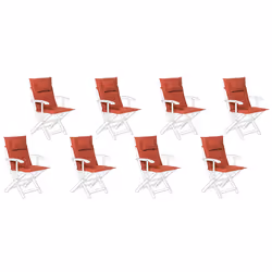 Set of 8 Back/Seat Cushions MAUI 40 x 54 cm Dark Red
