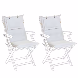 Set of 2 Back/Seat Cushions MAUI 40 x 54 cm Off-White